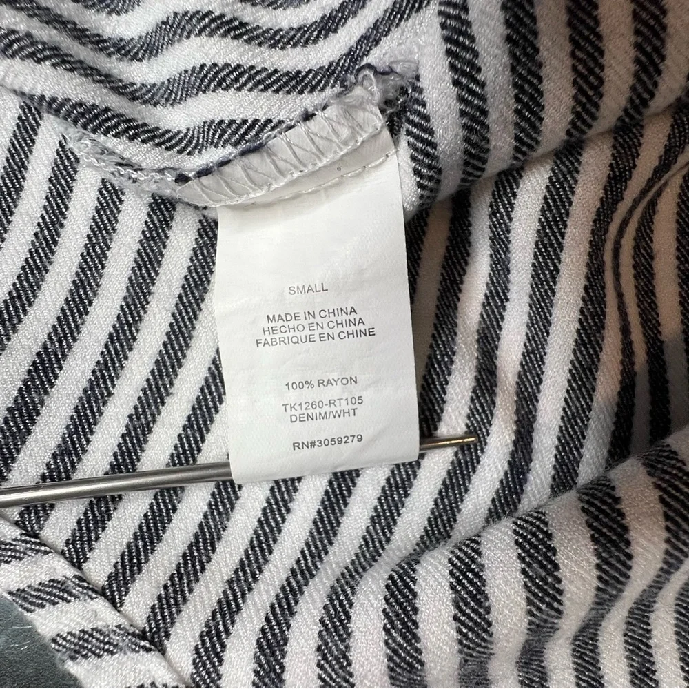 Thread+Supply Black & White Vertical Stripe Soft Tunic Top/Dress Women Sz Small